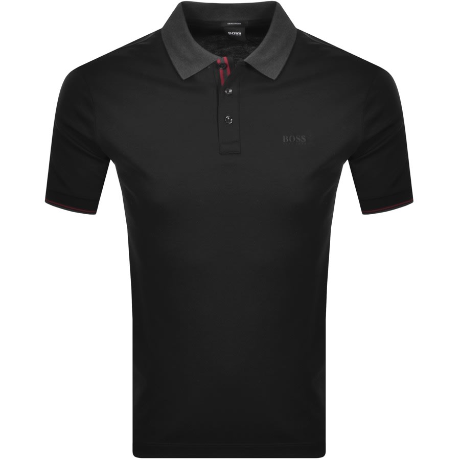 Alternative Image for ProductBOSS Parlay Jersey Short Sleeve Polo T Shirt Black1